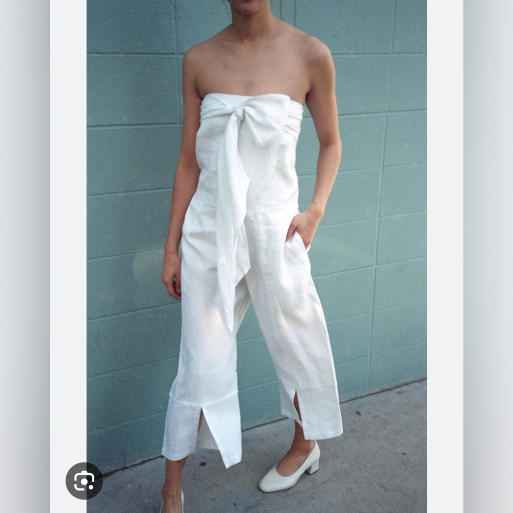 Hanna Yujin linen wrap front jumpsuit